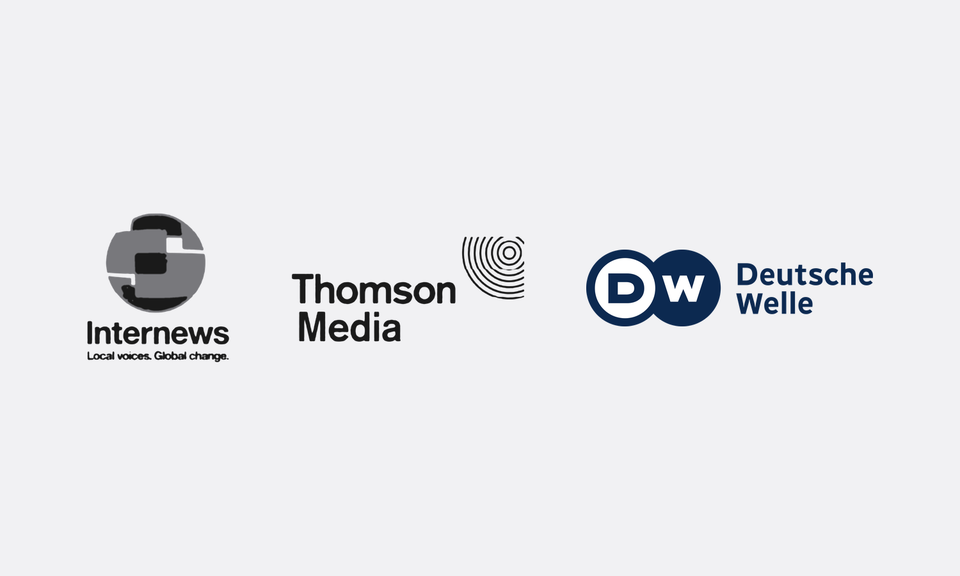 Logotipi Internews, Thomson Media in Deutsche Welle